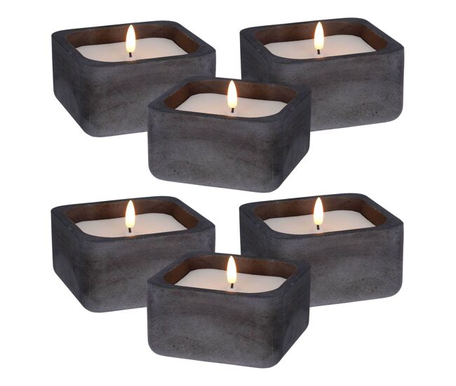 Well home - pacote de 6 velas led quadradas pretas