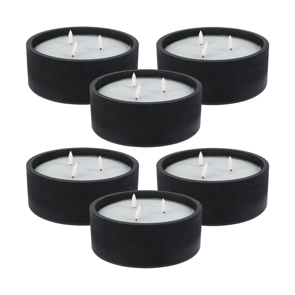 Well home - pacote de 6 velas led redondas pretas