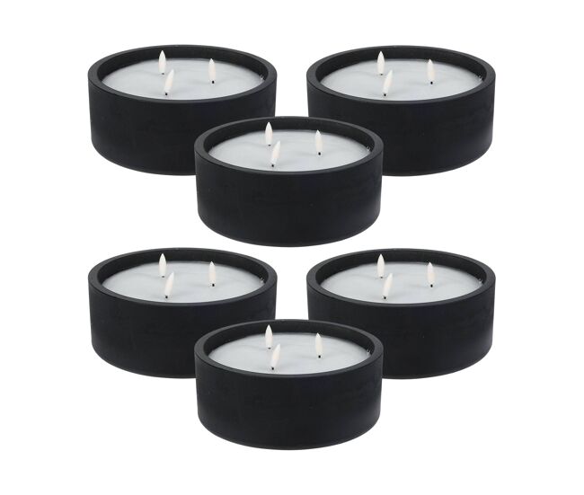 Well home - pacote de 6 velas led redondas pretas