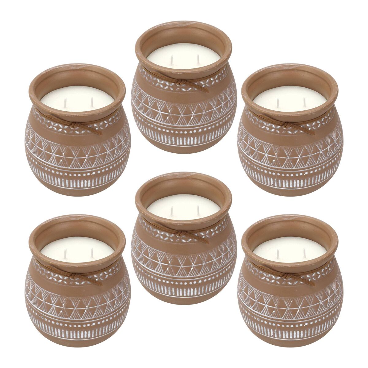 Well home - pacote de 6 velas aromáticas em recipiente de cimento