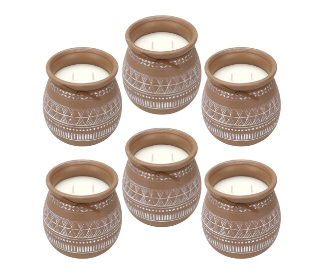 Well home - pacote de 6 velas aromáticas em recipiente de cimento
