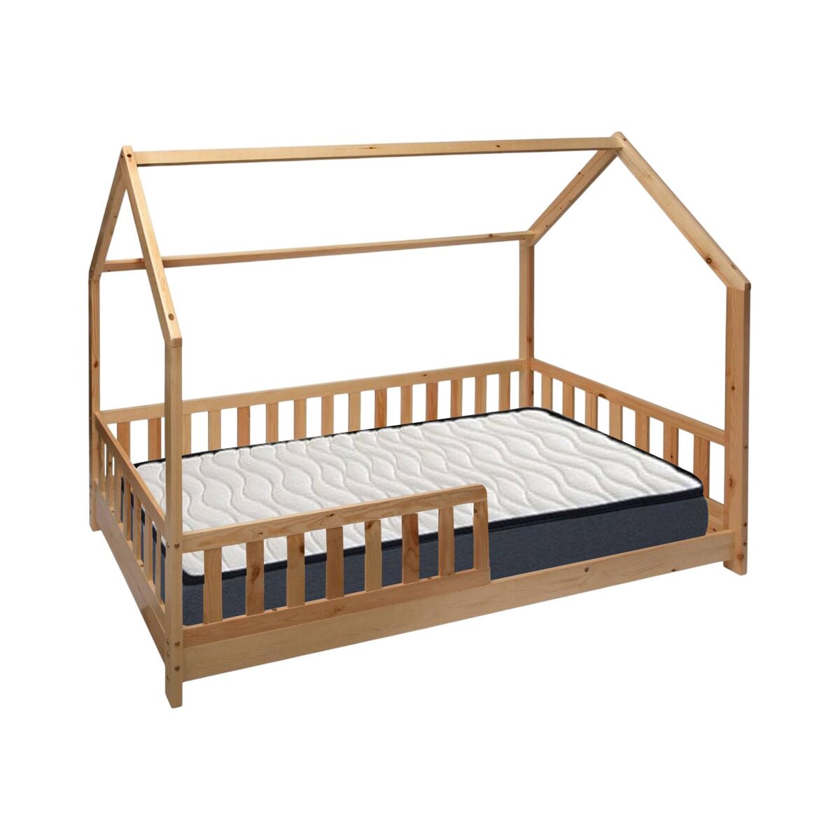 Conjunto cama cabine infantil ''bosco'' 90x190cm + colchão zent roller 90x190cm (altura 17cm), respirável, adaptável e térmico