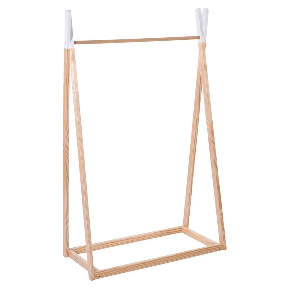 Well home - cabide infantil de madeira - cor natural h.126 cm prático e espaçoso