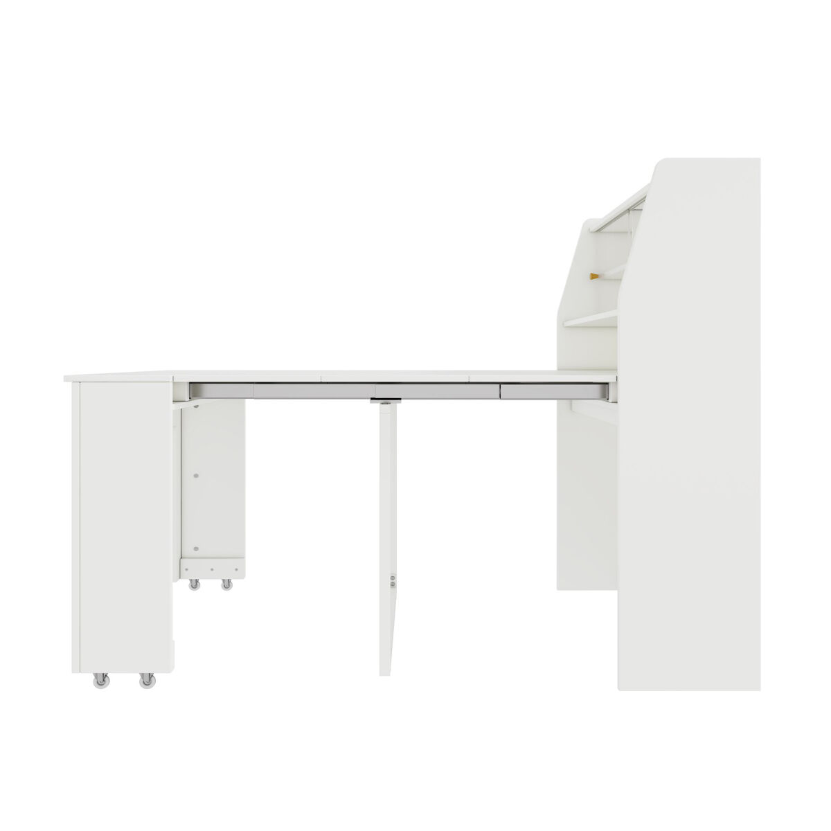 Aparador, armário de bar retrátil - com compartimentos na parte superior - estilo moderno - branco