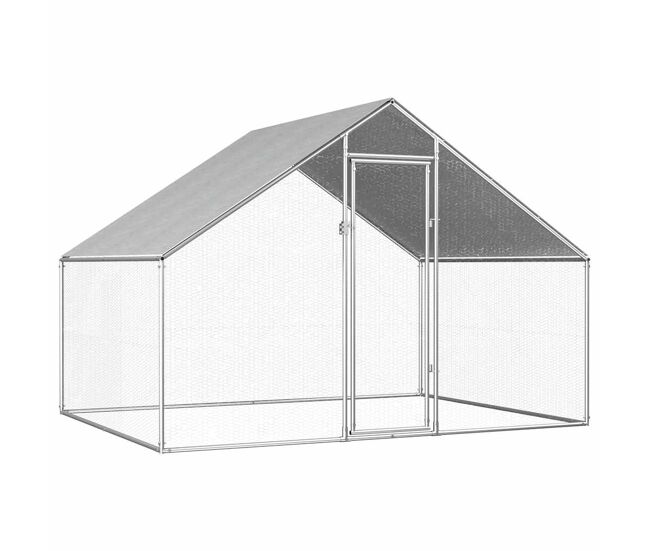 Vidaxl galinheiro exterior em aço galvanizado 2,75x2x1,92 m