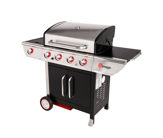 Barbecue à gaz manhattan 450gpi 4 brûleurs + foyer de 14kw
