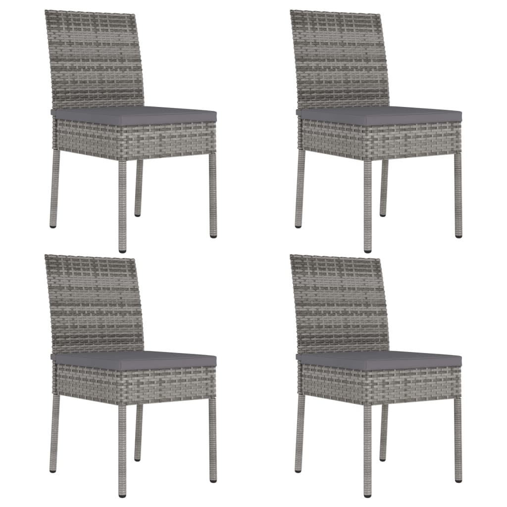 Vidaxl cadeiras de jantar para jardim 4 pcs vime pe cinzento