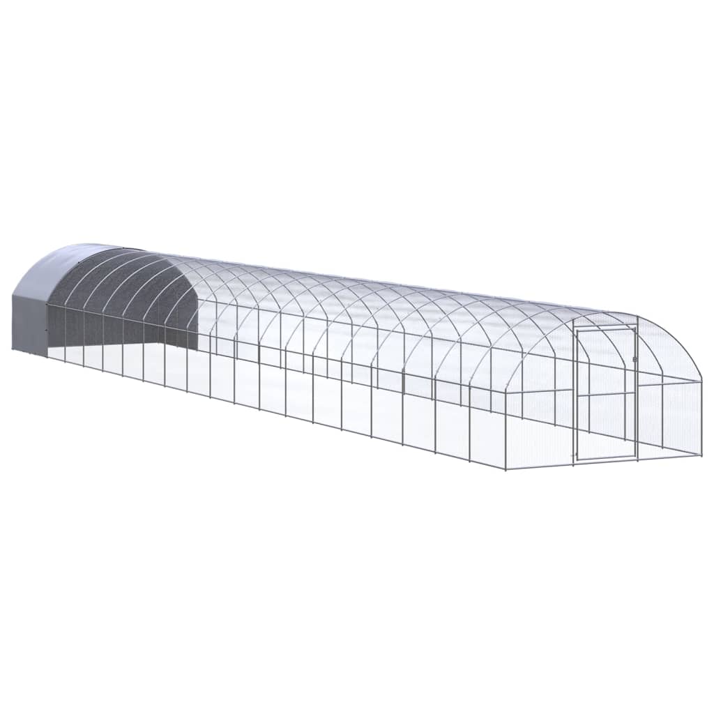 Vidaxl galinheiro de exterior 3x20x2 m aço galvanizado