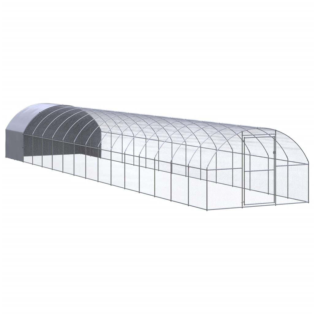 Vidaxl galinheiro de exterior 3x16x2 m aço galvanizado