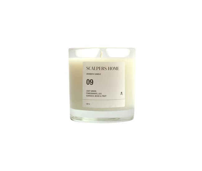 Vela perfumada 300gr aroma verde claro scalpers