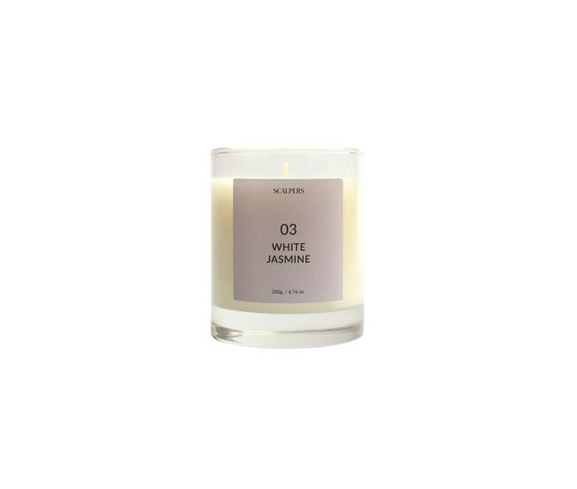 Vela perfumada 200gr aroma jasmim branco scalpers