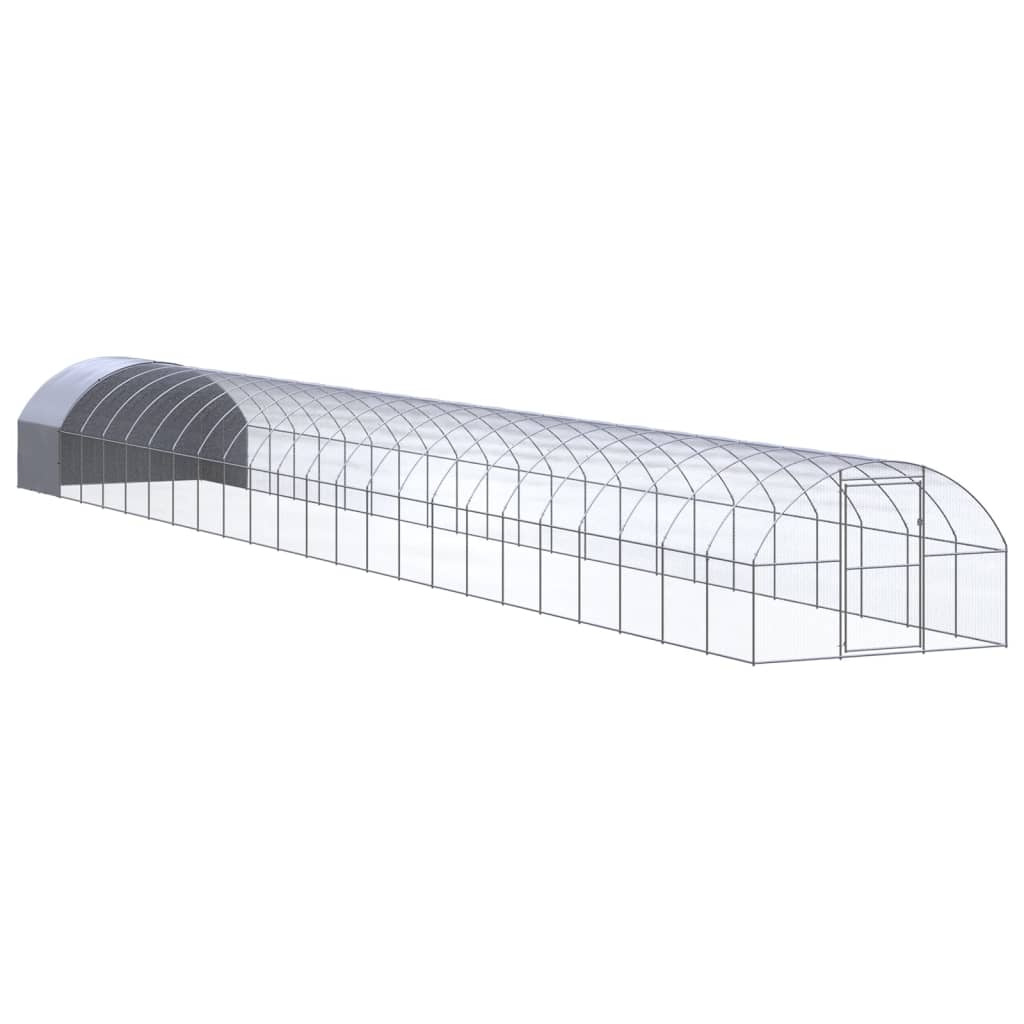 Vidaxl galinheiro de exterior 3x24x2 m aço galvanizado