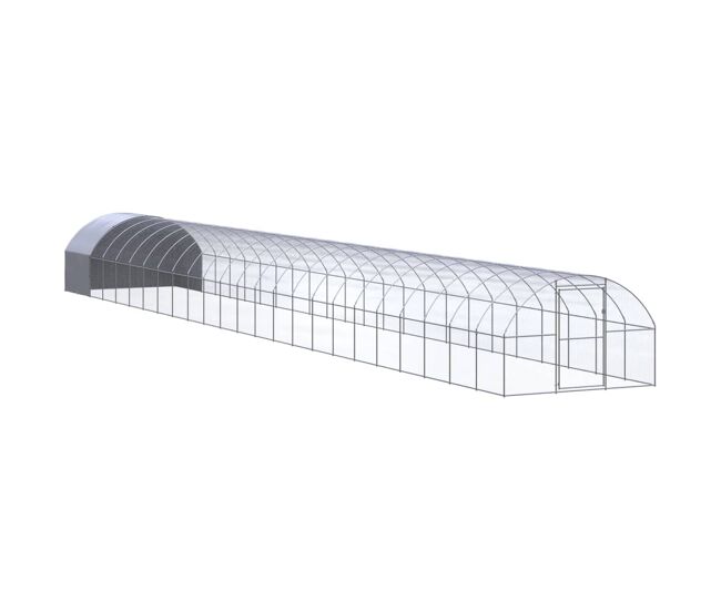 Vidaxl galinheiro de exterior 3x24x2 m aço galvanizado