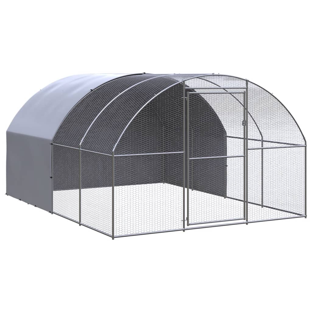 Vidaxl galinheiro de exterior 3x4x2 m aço galvanizado