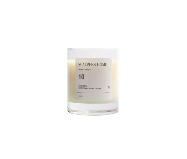 Vela perfumada 200gr aroma leve pêssego scalpers