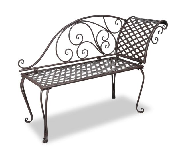 Vidaxl chaise lounge para jardim 128 cm aço antigo castanho