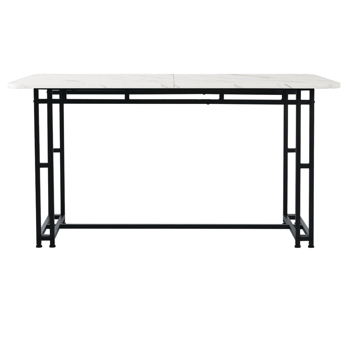 Mesa de jantar - tampo em mármore - pés em metal preto - 120x70cm - preto e branco