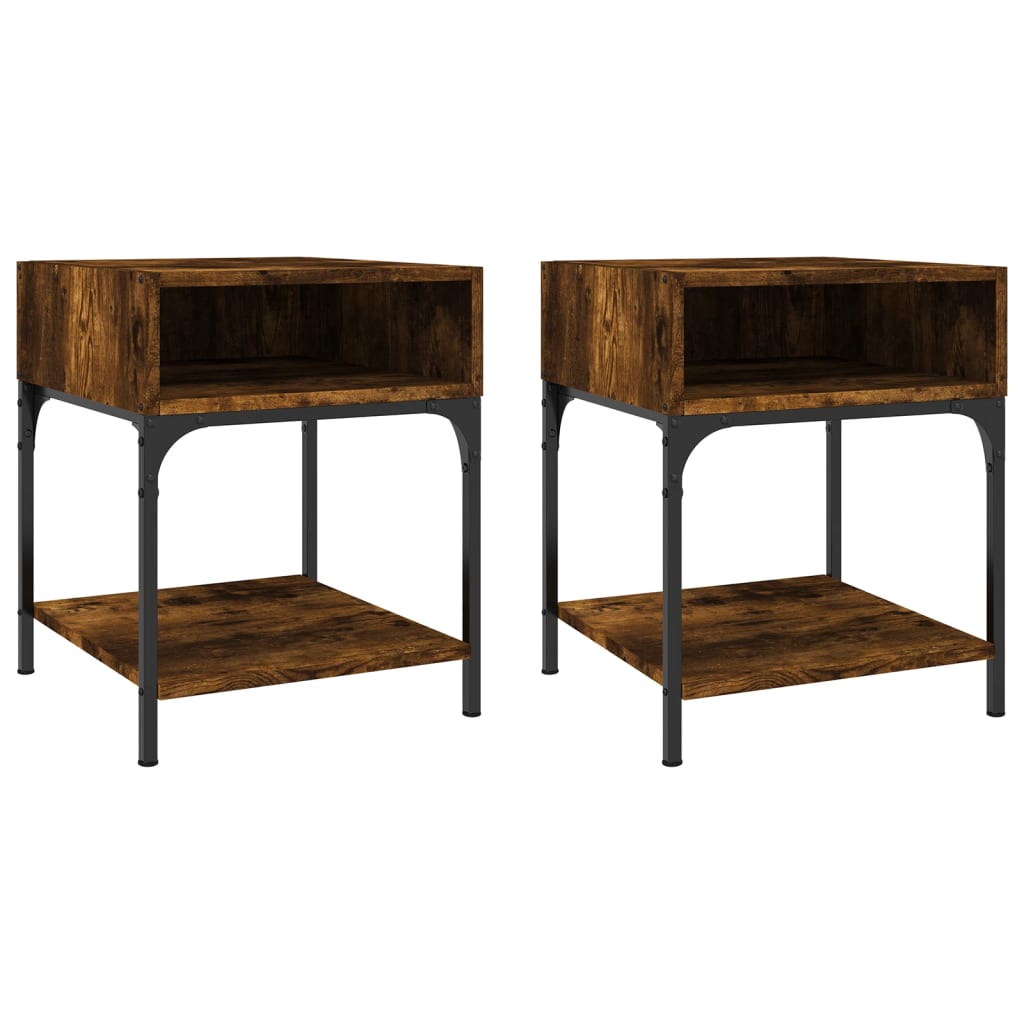 Vidaxl mesas cabeceira 2pcs 40x41x50 cm deriv. madeira carvalho fumado