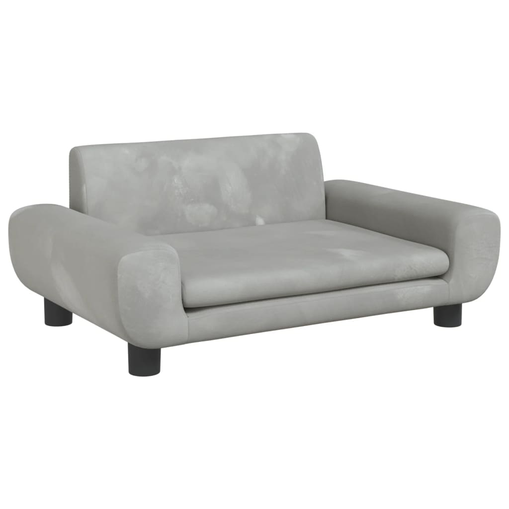 Sofá infantil - sofá para crianças 70x45x33 cm veludo cinzento-claro