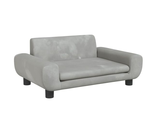 Sofá infantil - sofá para crianças 70x45x33 cm veludo cinzento-claro