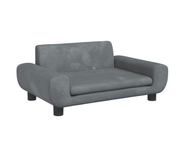 Sofá infantil - sofá para crianças 70x45x33 cm veludo cinzento-escuro
