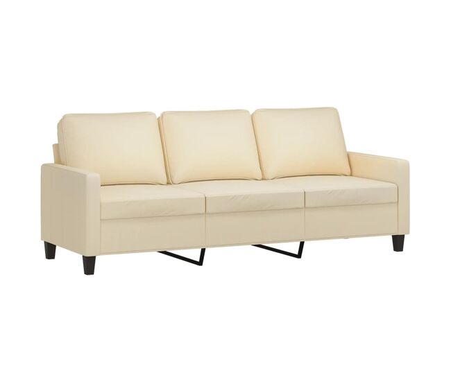 Sofá de 3 lugares - sofá fixo tecido 180 cm cor creme