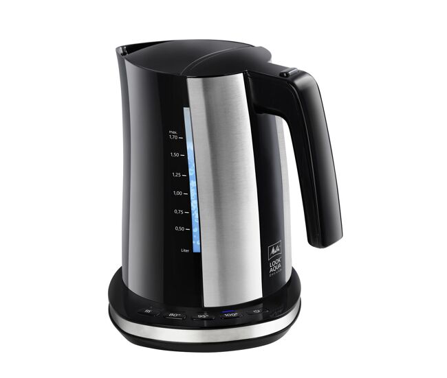 Bouilloire et cafetière électrique Melitta Look Aqua Deluxe Black EU noir/argenté acier inoxydable 2400 W 1,7 l