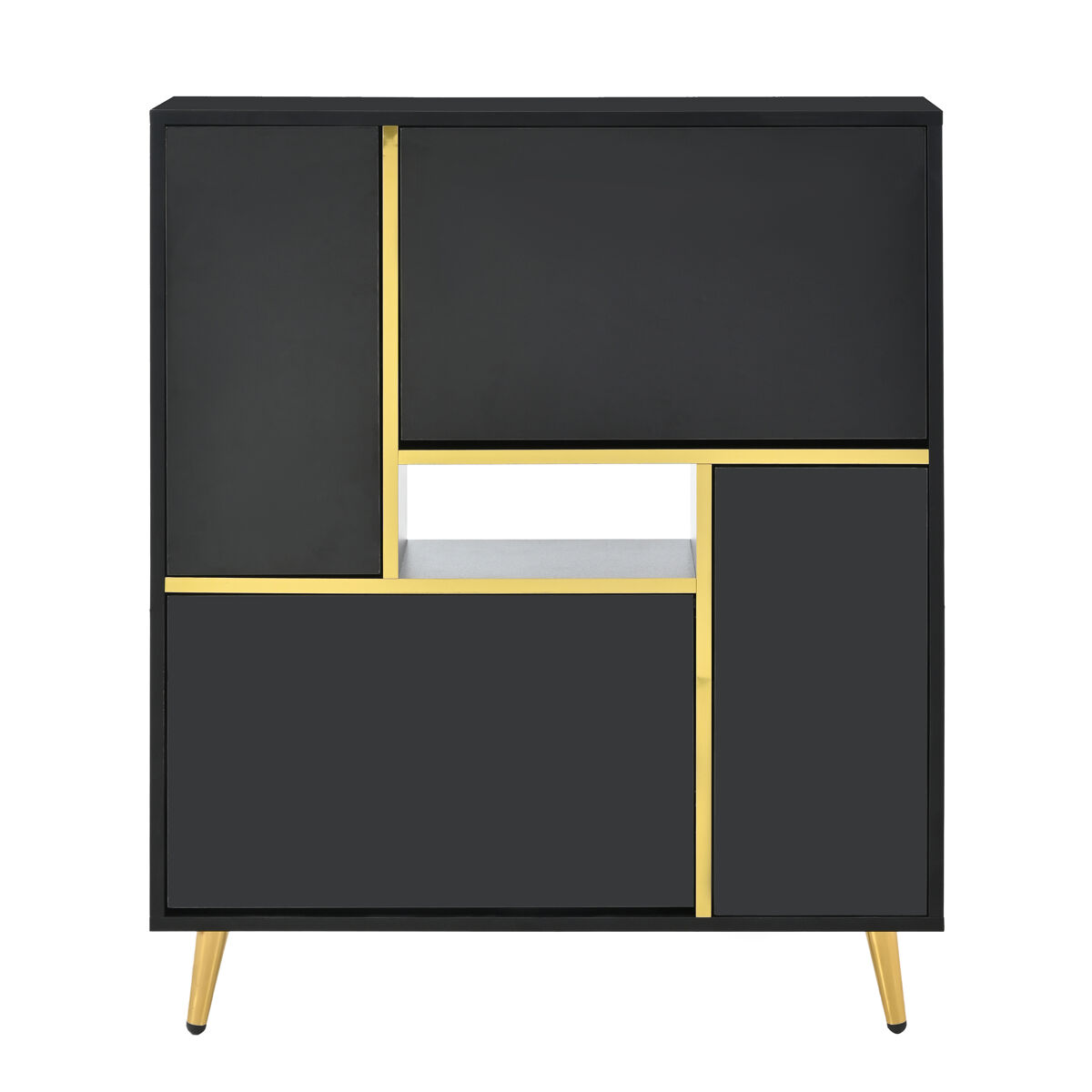 Sapateira led moderna - aspeto brilhante - preto