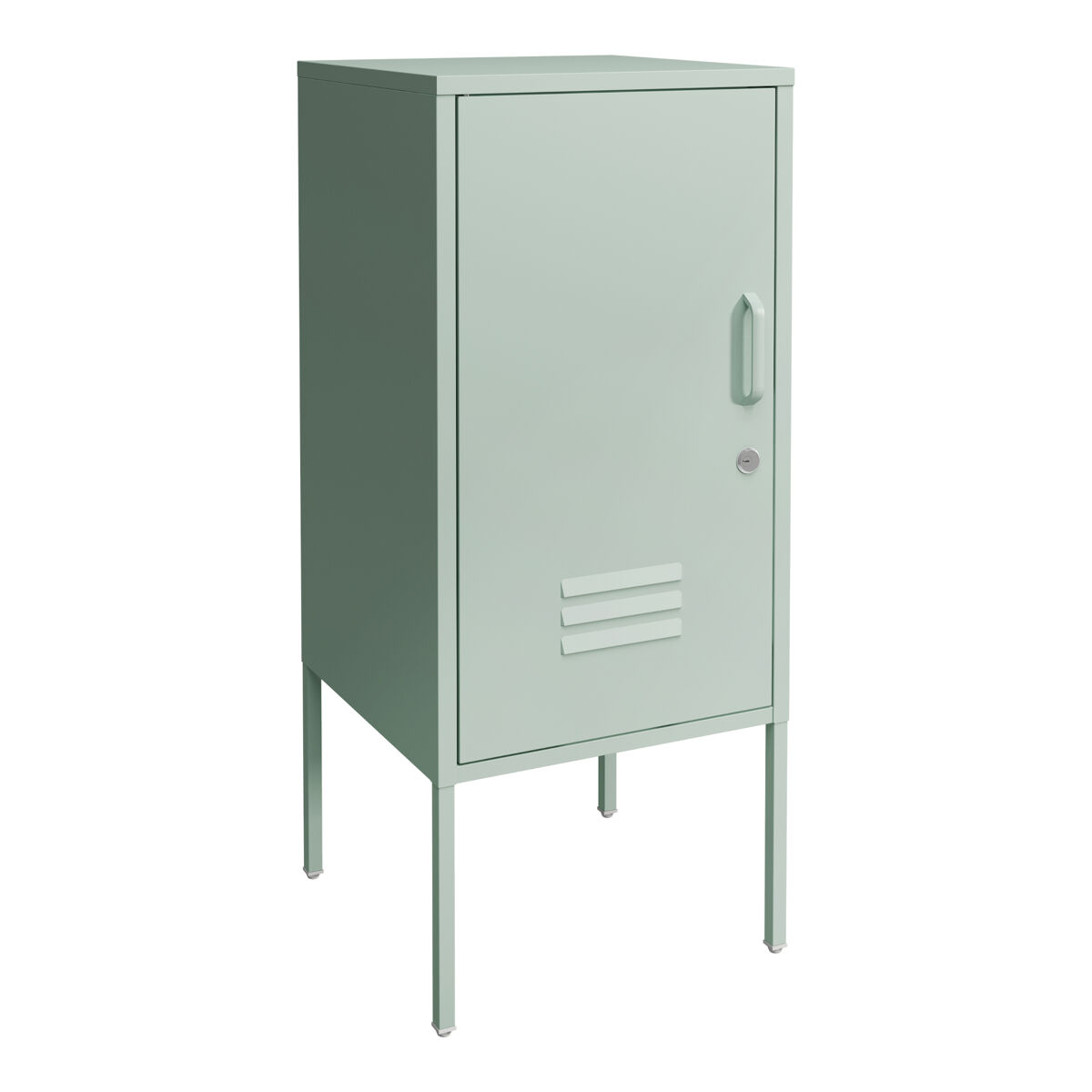 Armário de cabeceira hausjärvi com porta 82x35x35 cm aço - verde menta [en.casa]