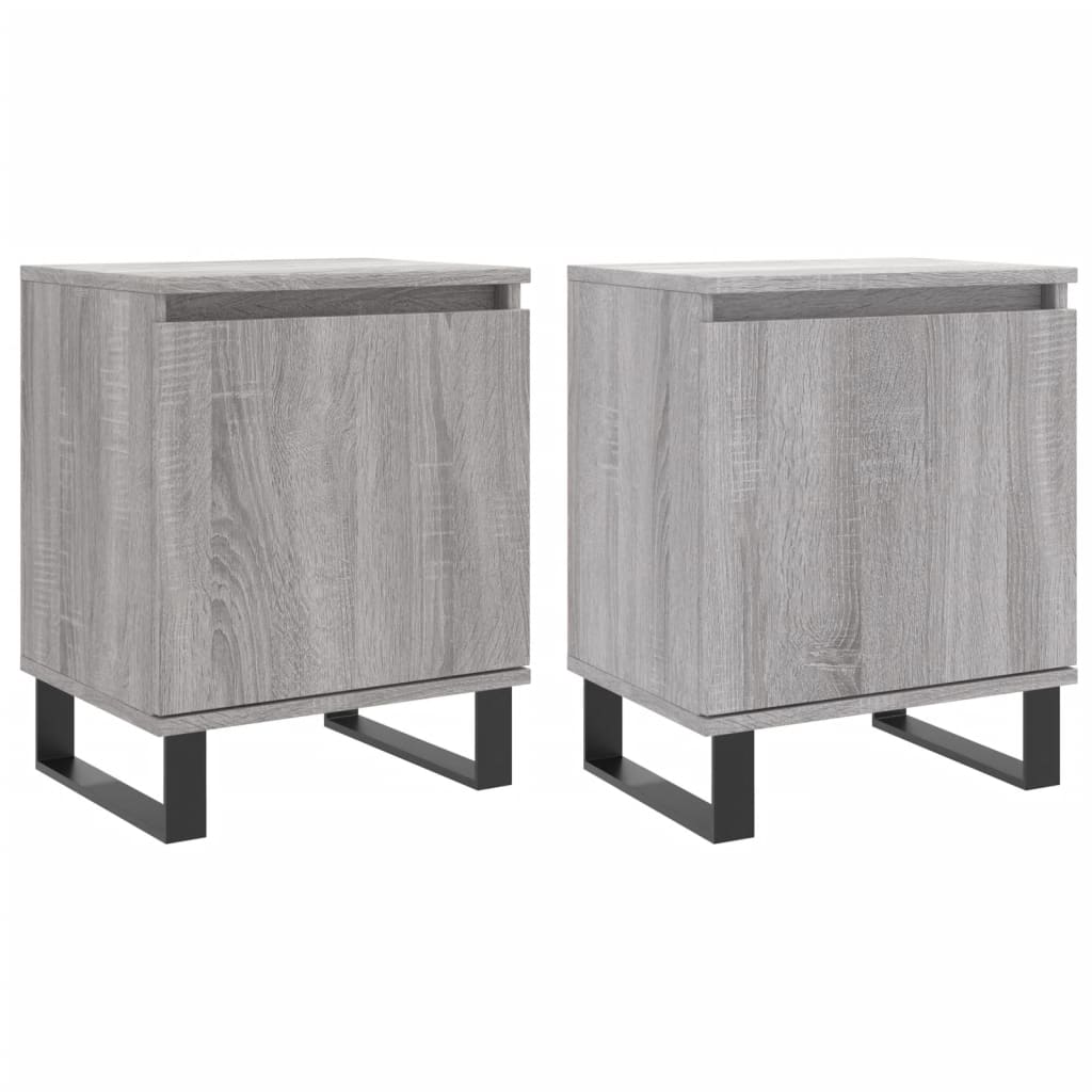 Vidaxl mesas cabeceira 2pcs 40x30x50 cm derivados madeira cinza sonoma