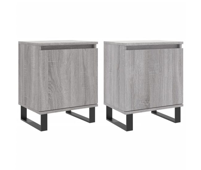Vidaxl mesas cabeceira 2pcs 40x30x50 cm derivados madeira cinza sonoma