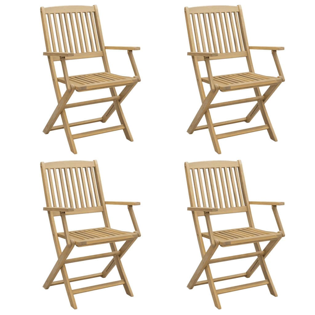 Vidaxl cadeiras jardim dobráveis 4 pcs 57,5x54,5x90 cm acácia maciça