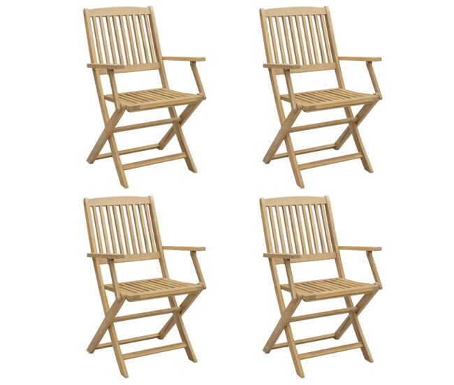Vidaxl cadeiras jardim dobráveis 4 pcs 57,5x54,5x90 cm acácia maciça