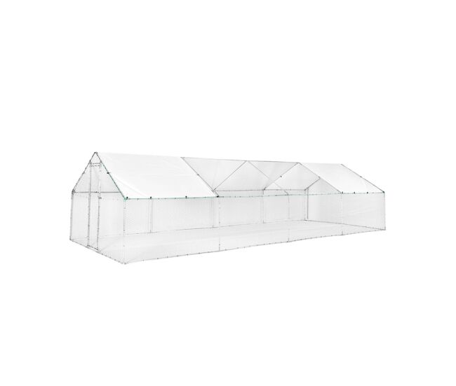 Cercado para galinheiro e aviário em aço galvanizado, babette, gris et vert, 800x300x200 cm