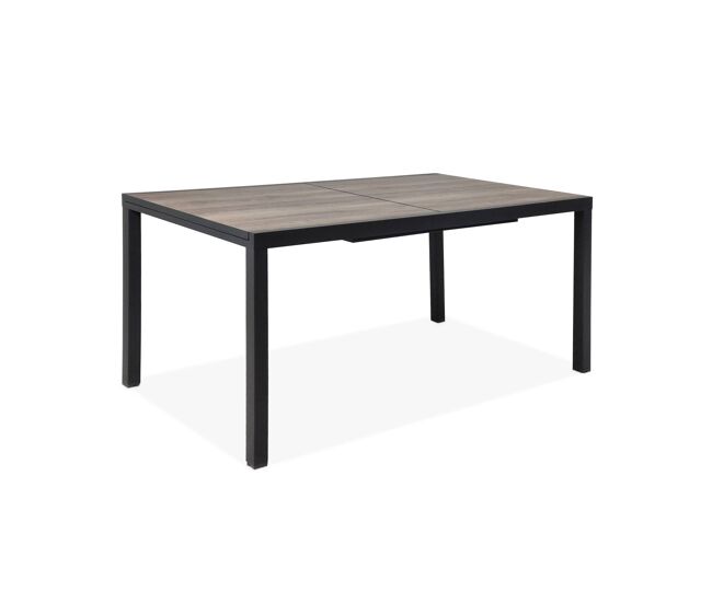 Mesa de jardim extensível em dpc e alumínio, com 8 lugares, nashville 240, castanho, 240x90x75 cm