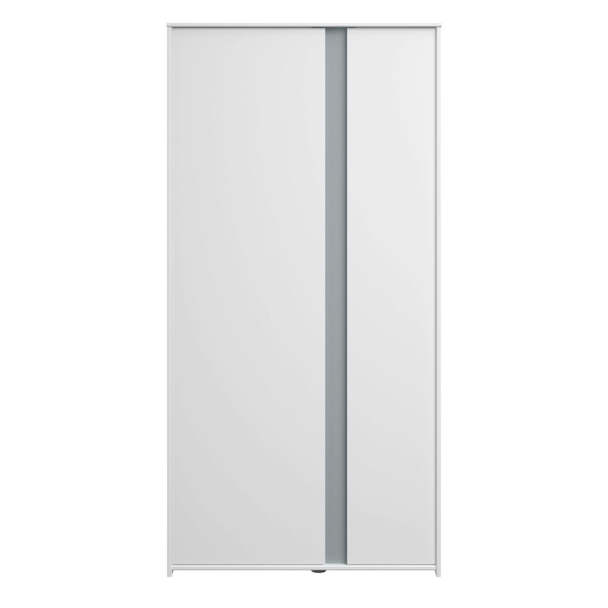 Guarda-roupa germain juvenil com 2 portas, 90 cm em branco mate e cinza, melamina moderna e funcional