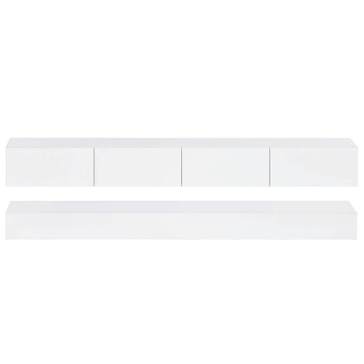 Móvel de tv 130cm de mdf com 4 gavetas e luz led,branco