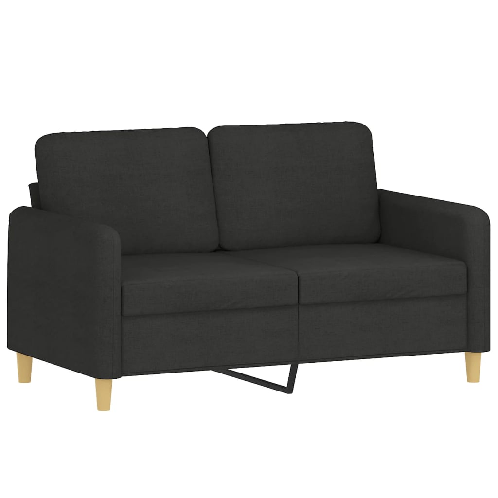 Sofá de 2 lugares - sofá fixo tecido 120 cm preto