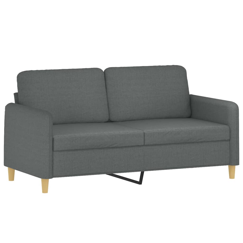 Sofá de 2 lugares - sofá fixo em tecido 140 cm cinzento-escuro