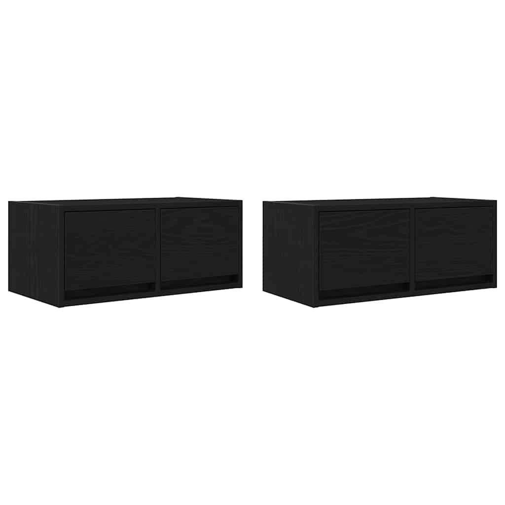 Móveis de tv - armários tv 2pcs 60x31x25,5cm deriv. madeira carvalho preto