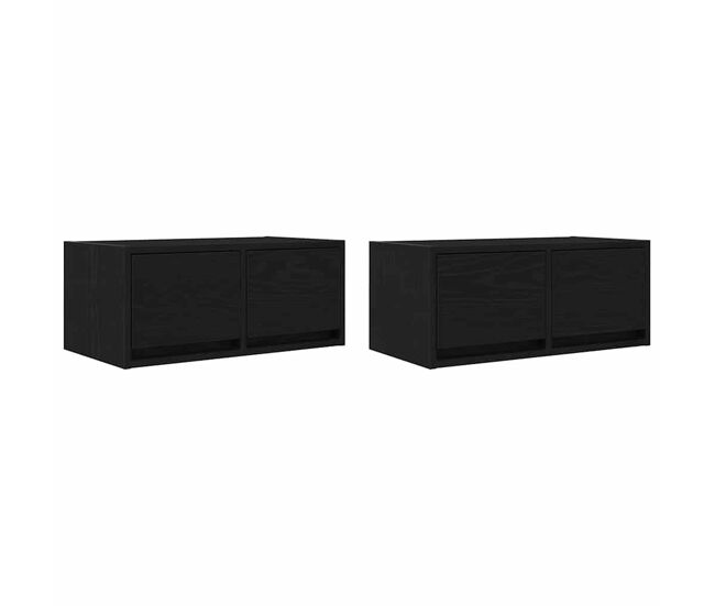 Móveis de tv - armários tv 2pcs 60x31x25,5cm deriv. madeira carvalho preto