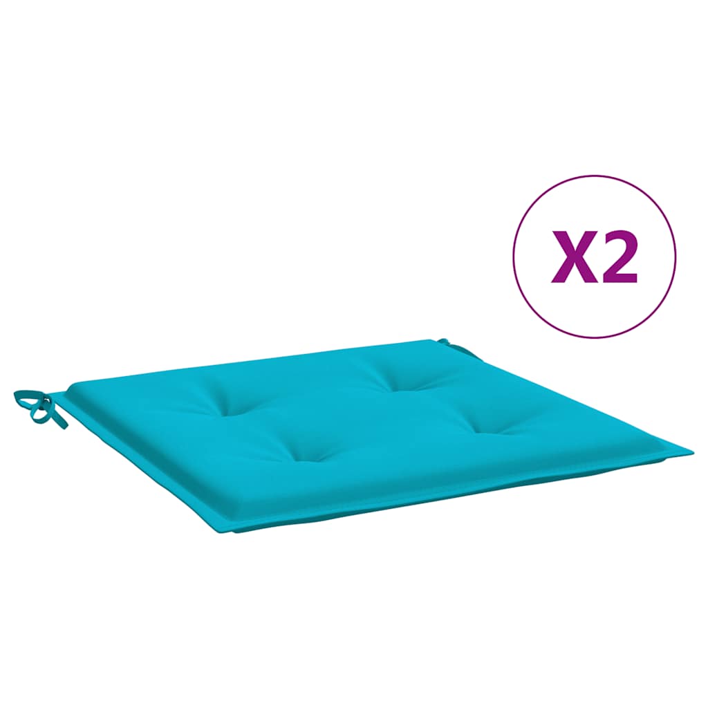 Almofadões p/ cadeira - almofadas de exterior 2pcs 50x50x3cm tecido turquesa