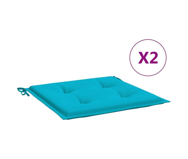Almofadões p/ cadeira - almofadas de exterior 2pcs 50x50x3cm tecido turquesa