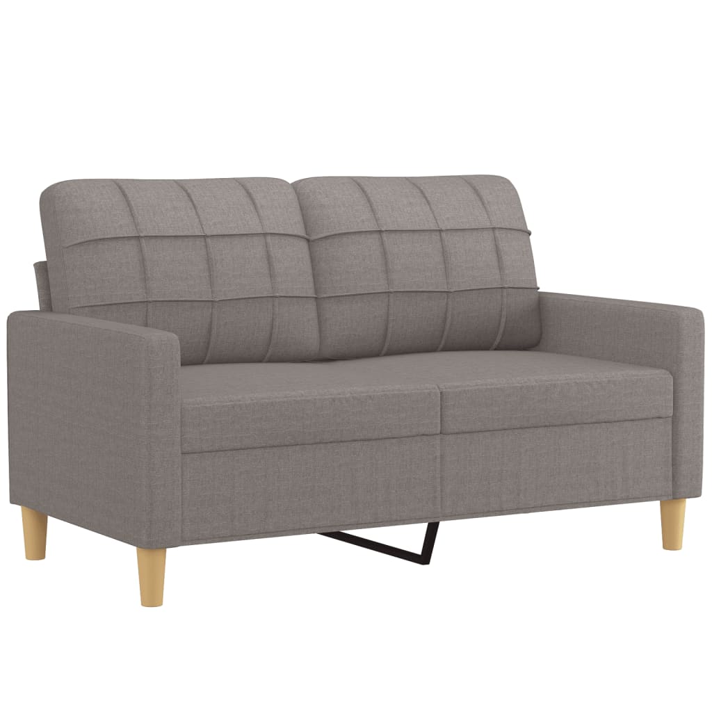 Sofá de 2 lugares - sofá fixo tecido 120 cm cinzento-acastanhado