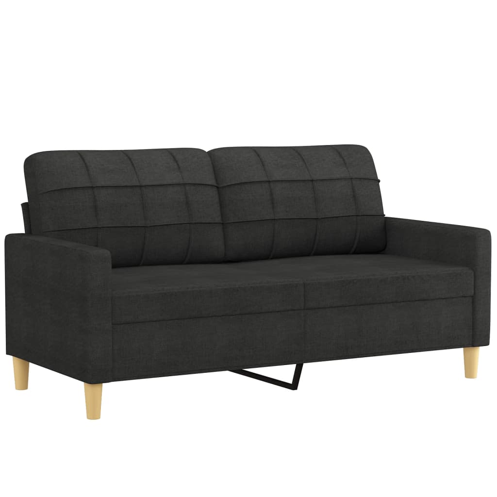 Sofá de 2 lugares - sofá fixo tecido 140 cm preto