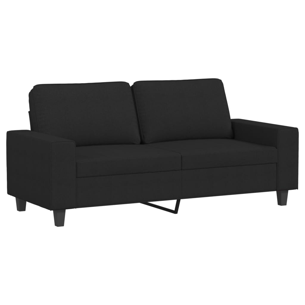 Sofá de 2 lugares - sofá fixo tecido 140 cm preto