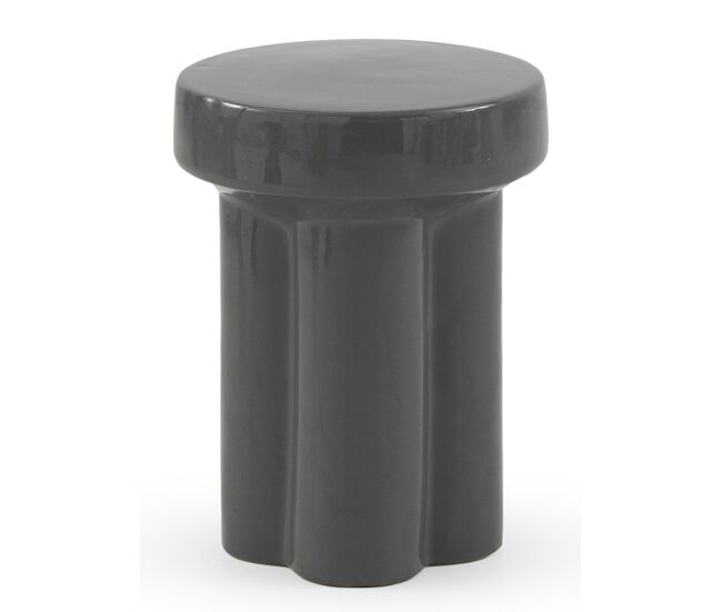 Banqueta / auxiliar em cerâmica cor cinza