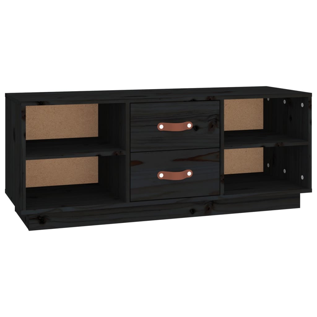 Móvel de tv - modulo de tv - armário de tv 100x34x40 cm madeira de pinho maciça preto