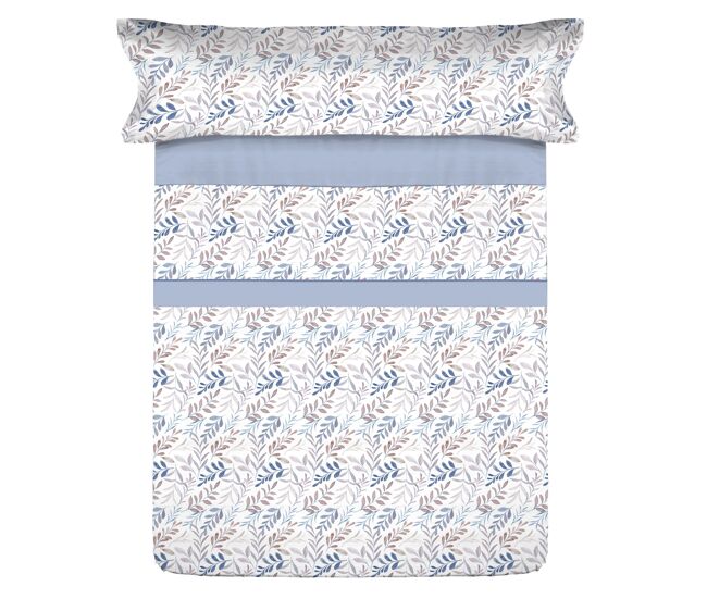 Conjunto de lençóis de microfibra summer dnan azul para cama 135cm donegal collections