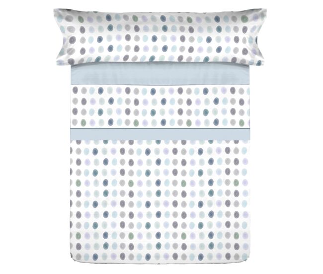 Conjunto de lençóis de microfibra summer gomil azul para cama 90cm donegal collections
